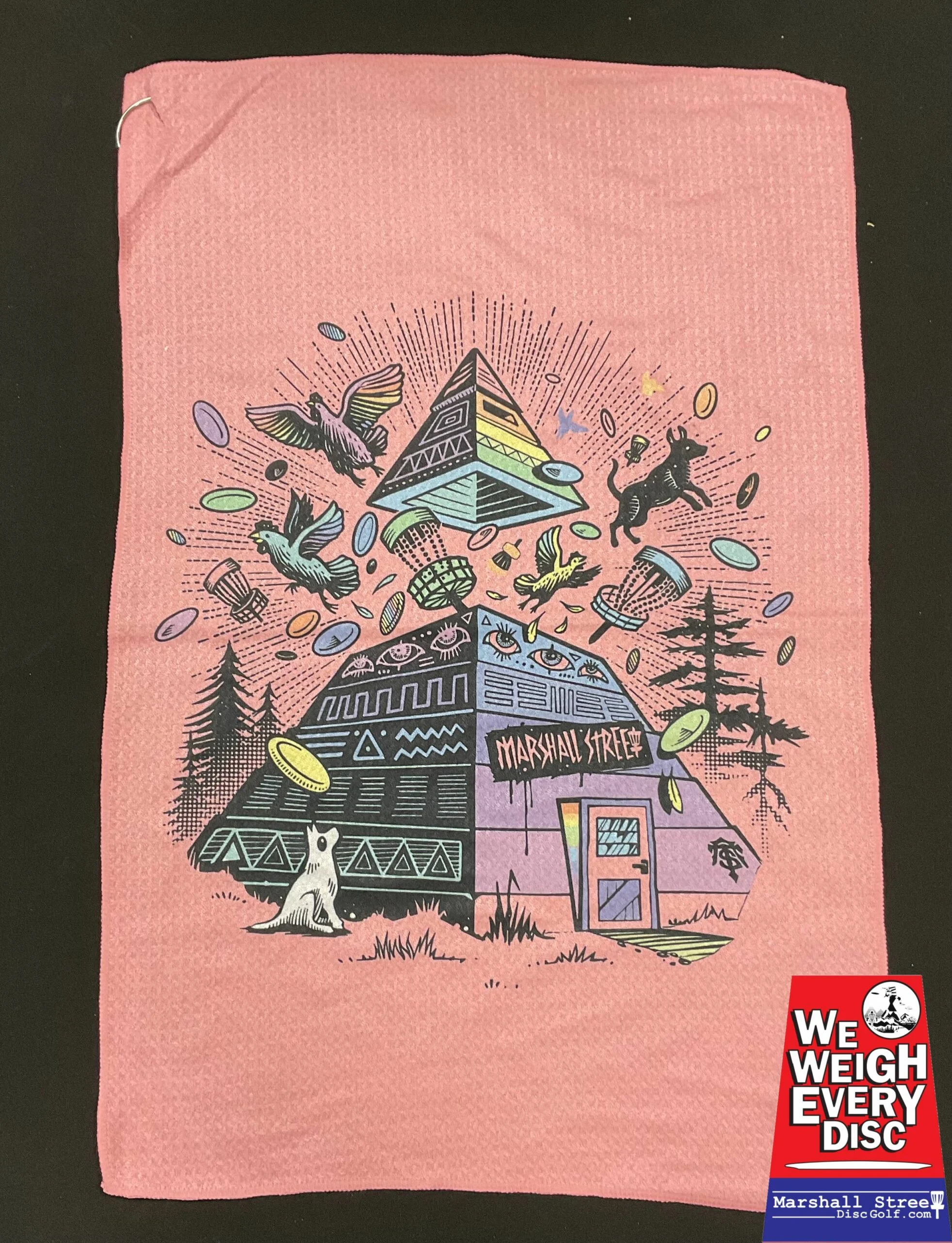 197061 Pyramids Explosion Waffle Towel with Clip - #03 Pink Pastel, 25x16