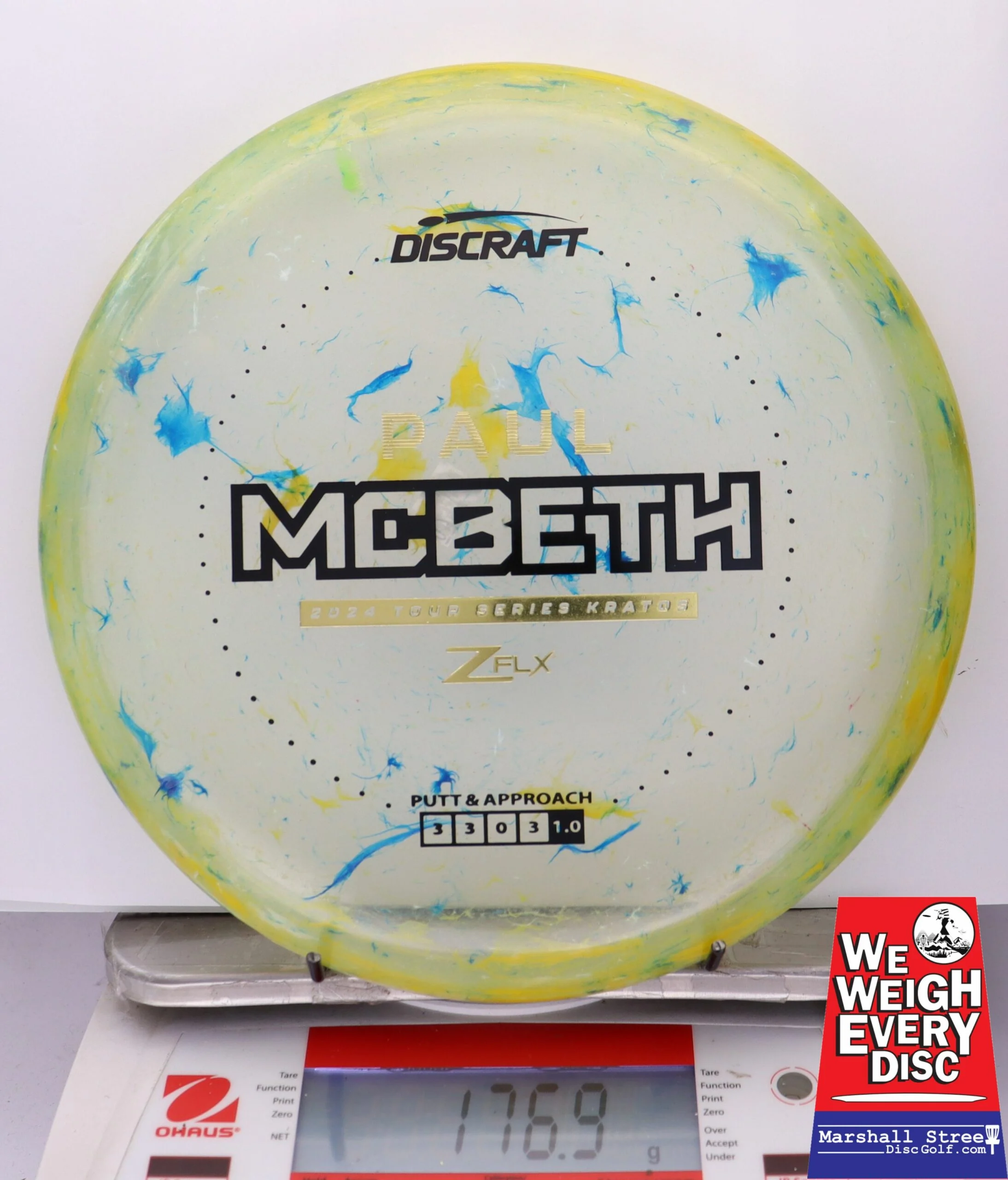 223617 Z FLX Jawbreaker Kratos, Paul McBeth 2024 Tour Series - #83 GreenYelloBlu, 177