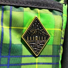 Gold and Black Mountain Disc Golf Pin