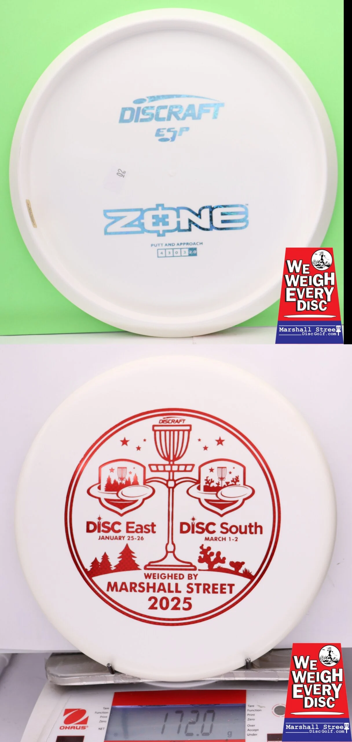 248171 ESP Zone, Bottom Stamp - Disc Golf Expos 2025 - #02 White, 172