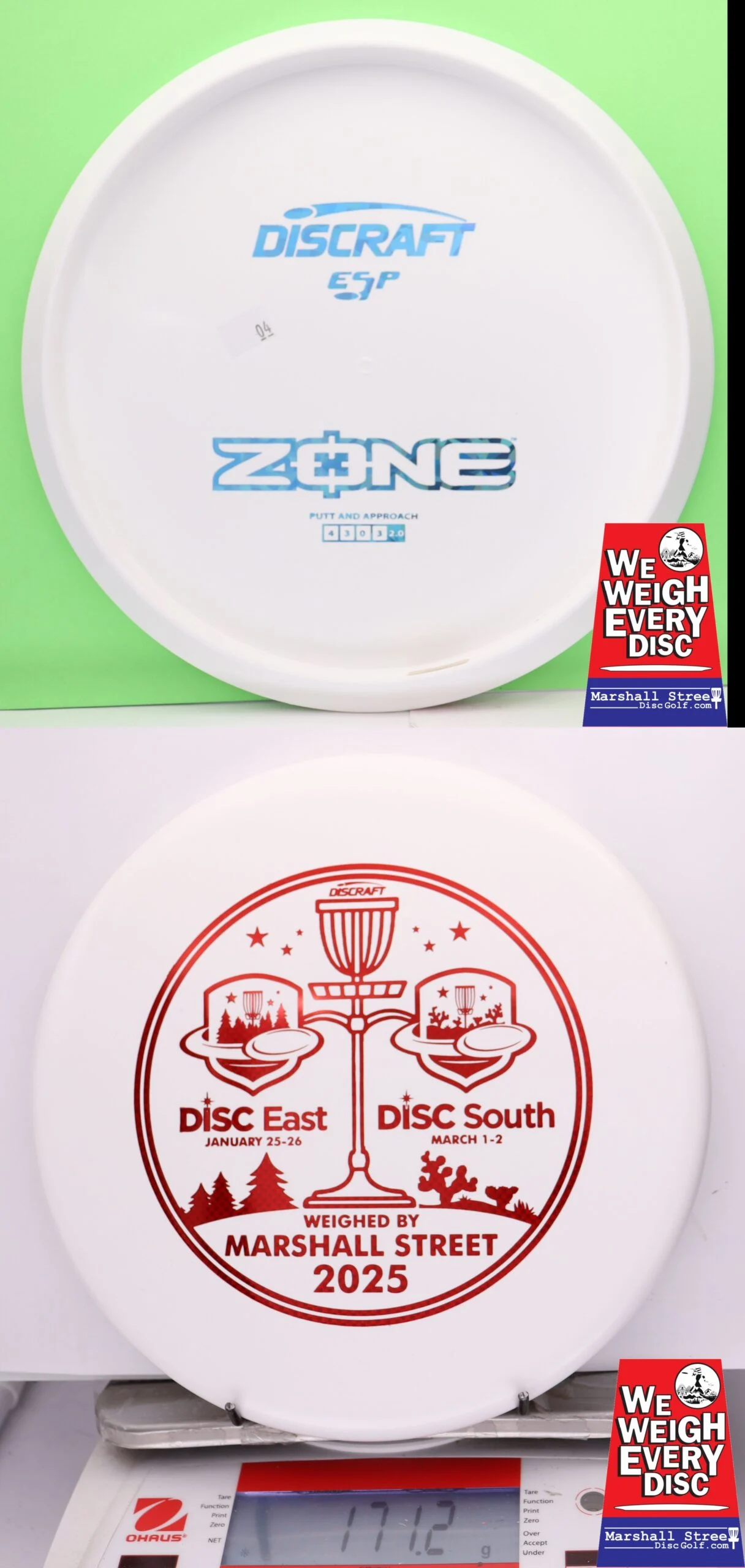 248173 ESP Zone, Bottom Stamp - Disc Golf Expos 2025 - #04 White, 171