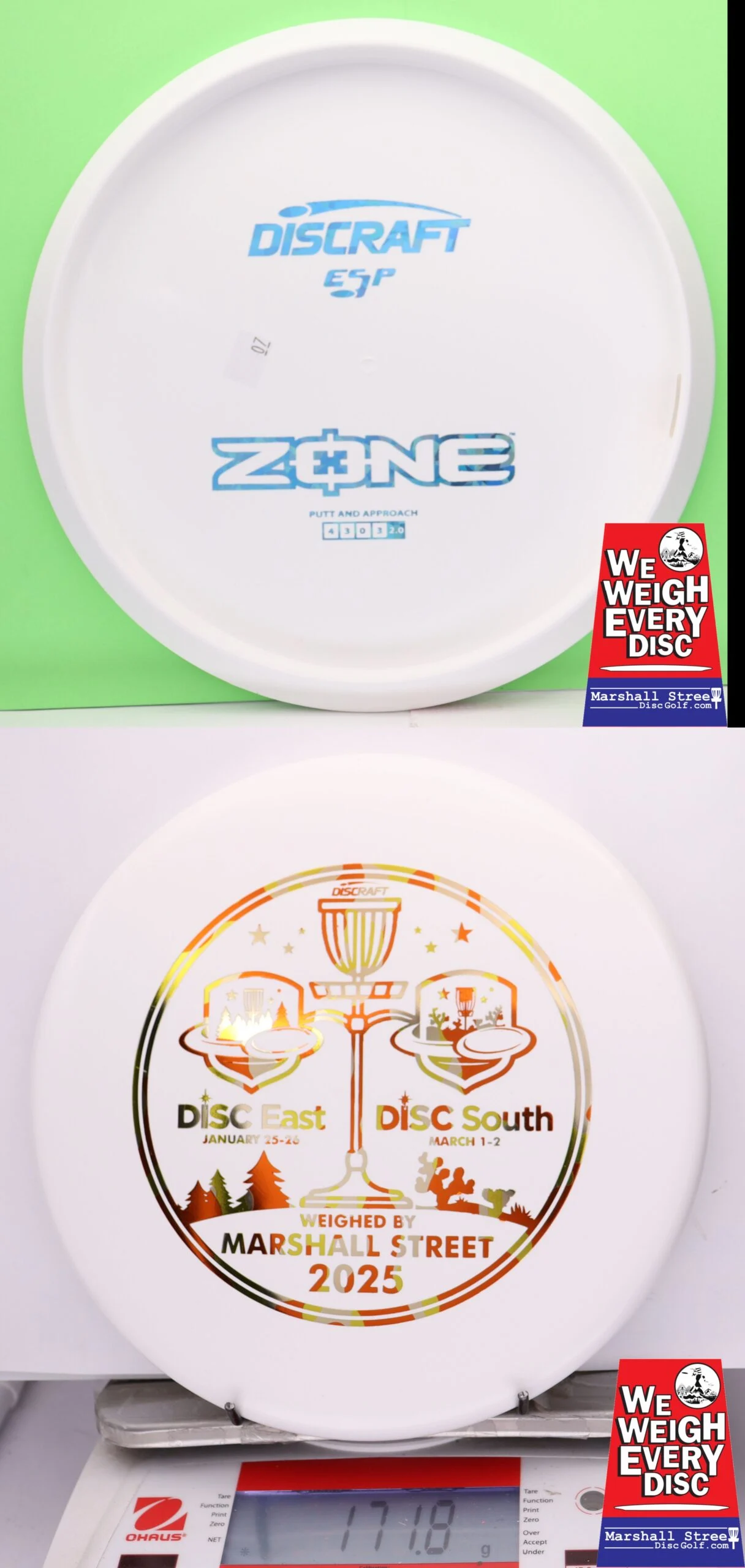 248176 ESP Zone, Bottom Stamp - Disc Golf Expos 2025 - #07 White, 172
