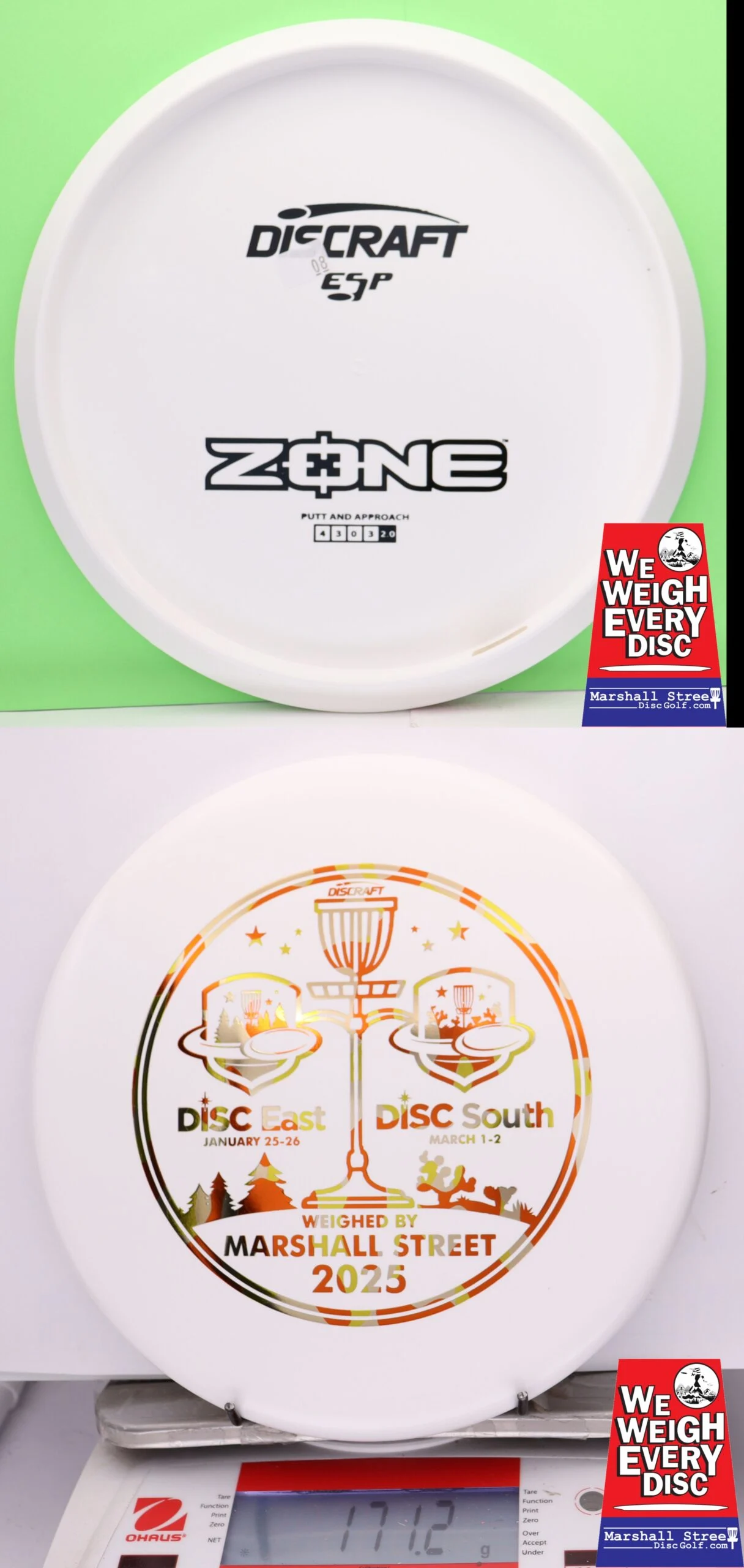 248177 ESP Zone, Bottom Stamp - Disc Golf Expos 2025 - #08 White, 171