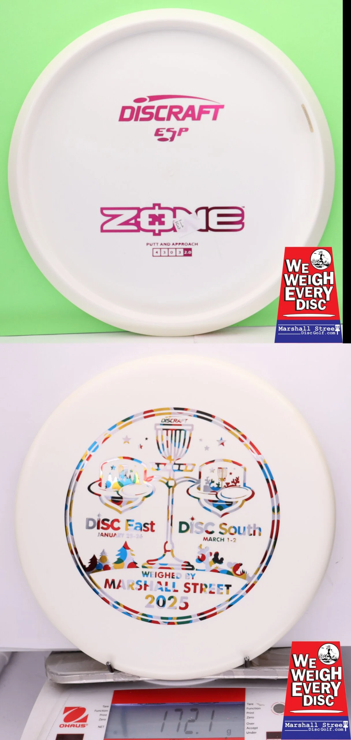 248182 ESP Zone, Bottom Stamp - Disc Golf Expos 2025 - #13 White, 172