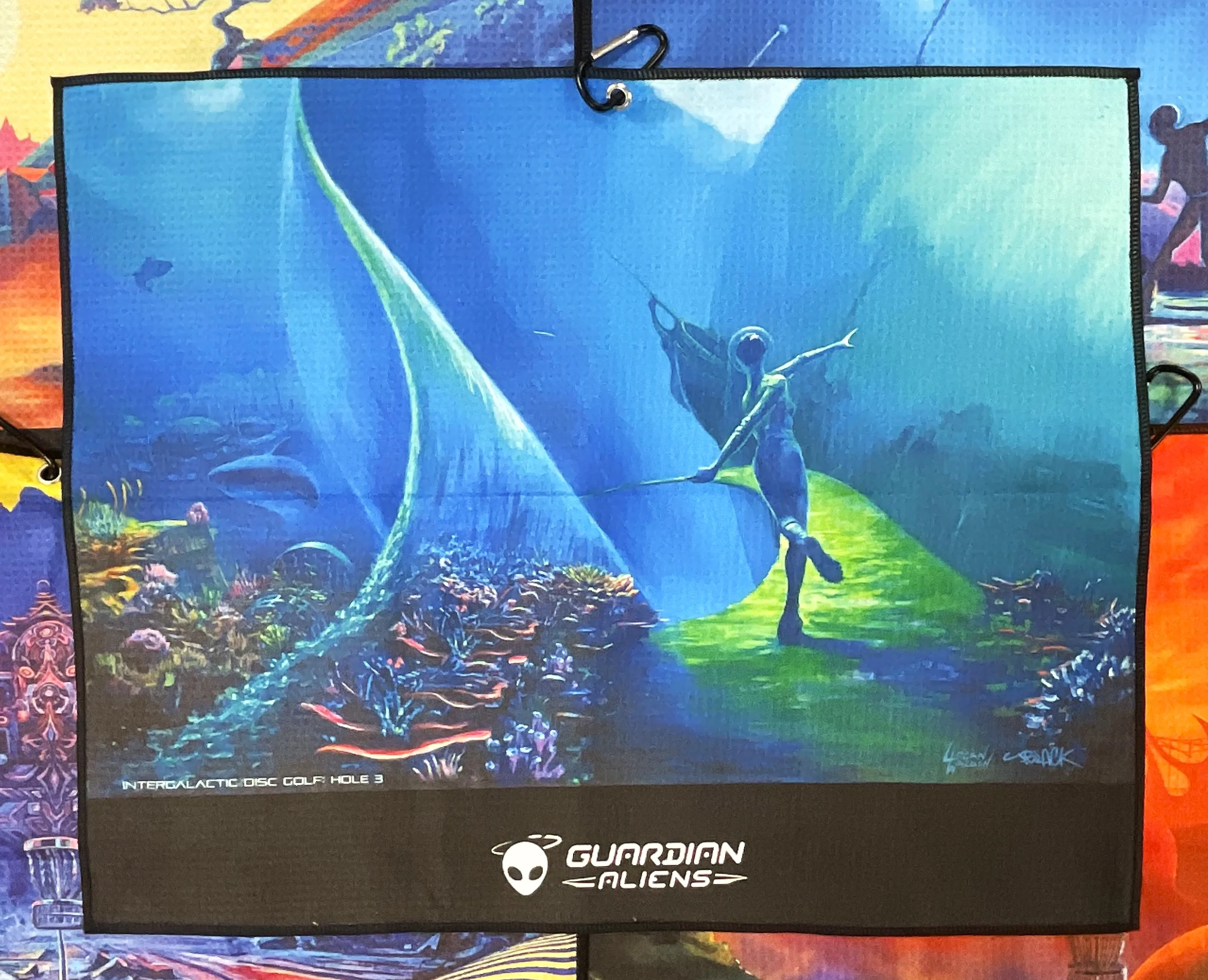 284932 Double Sided Guardian Aliens Towels with Carabiner - #01 Sunk, 18"x20"