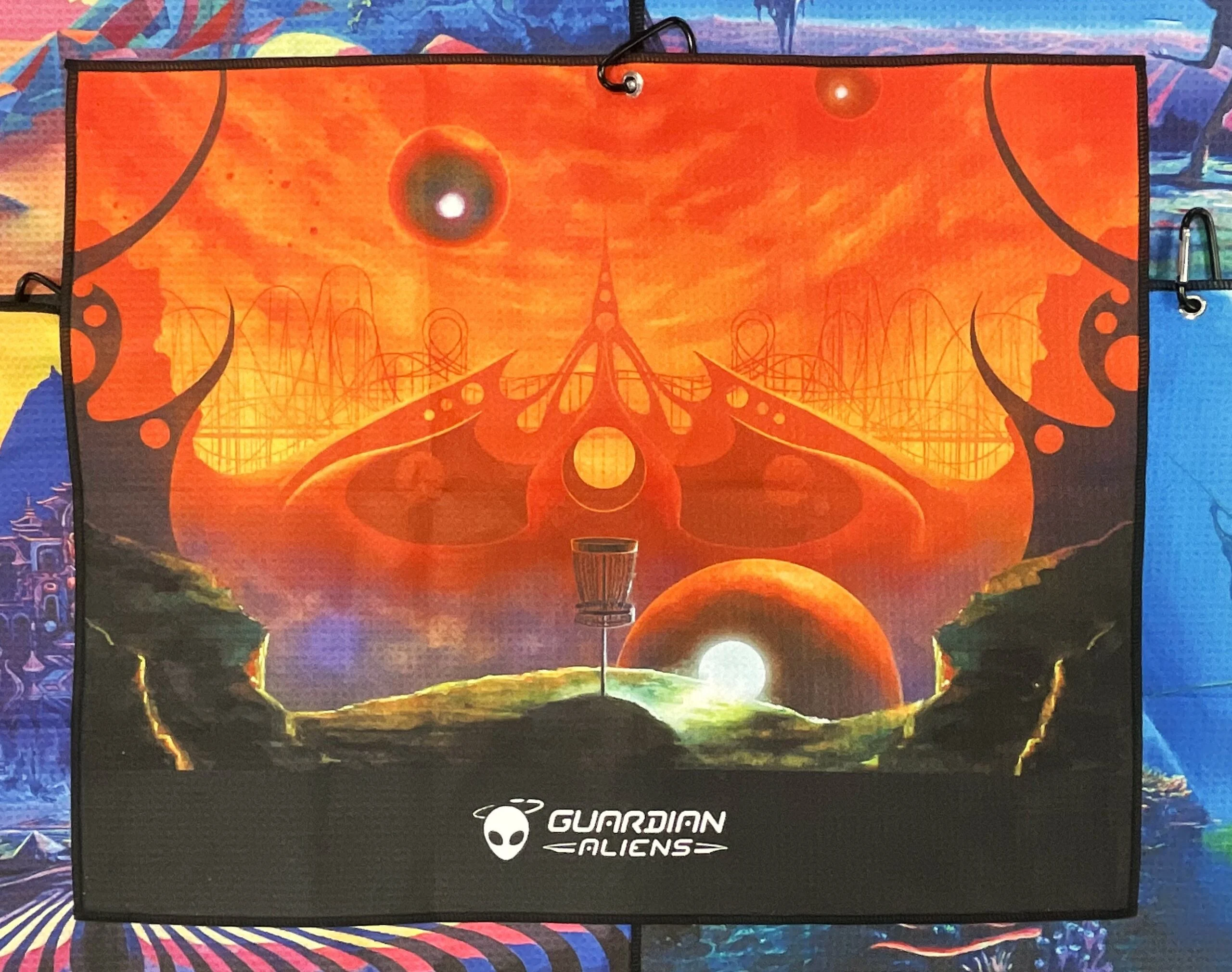 284933 Double Sided Guardian Aliens Towels with Carabiner - #02 Spotlight, 18"x20"