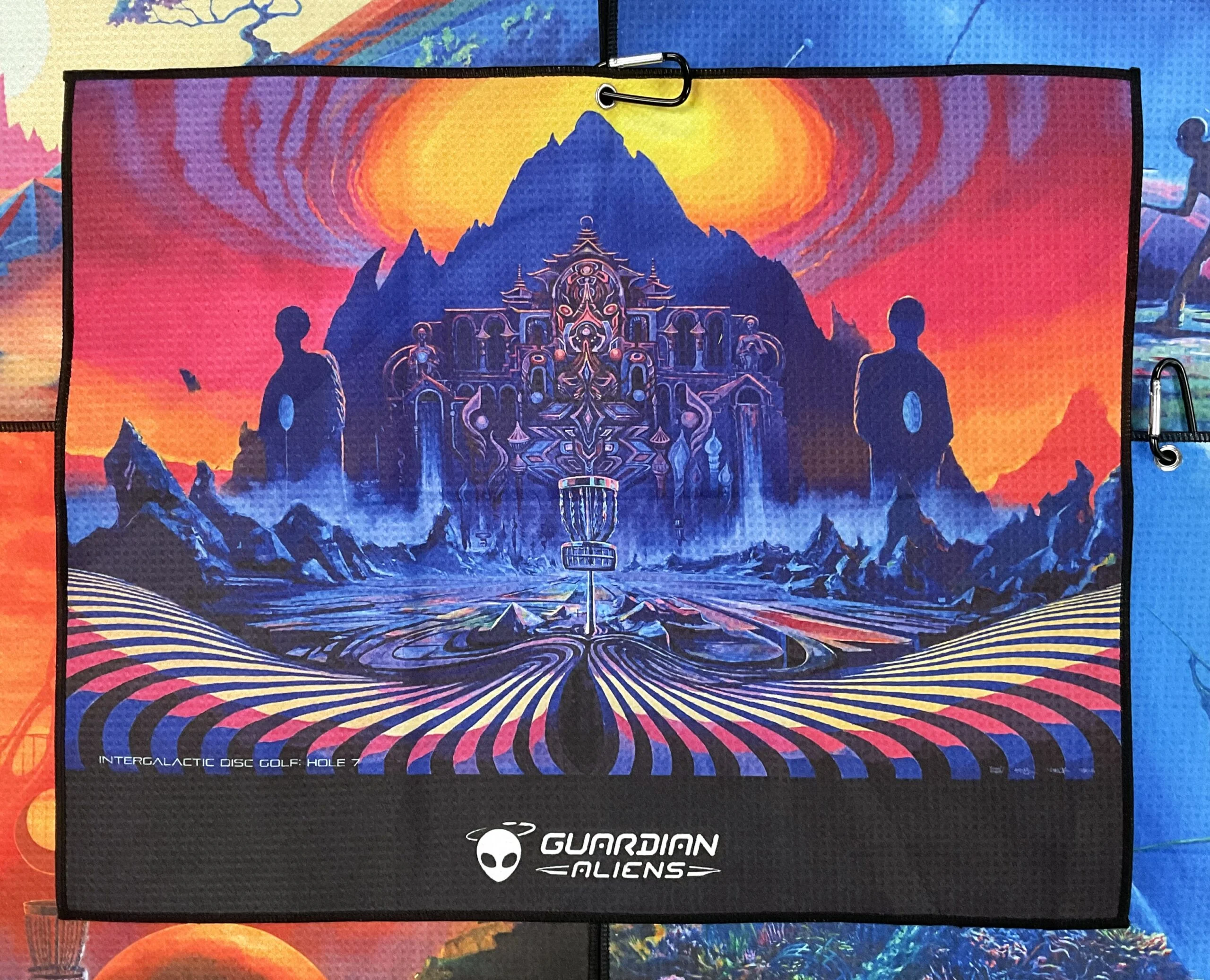 284934 Double Sided Guardian Aliens Towels with Carabiner - #03 Heart of Olympus, 18"x20"