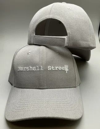 Marshall Street Curved Bill Velcro Back-Bar Stamp Gray, White