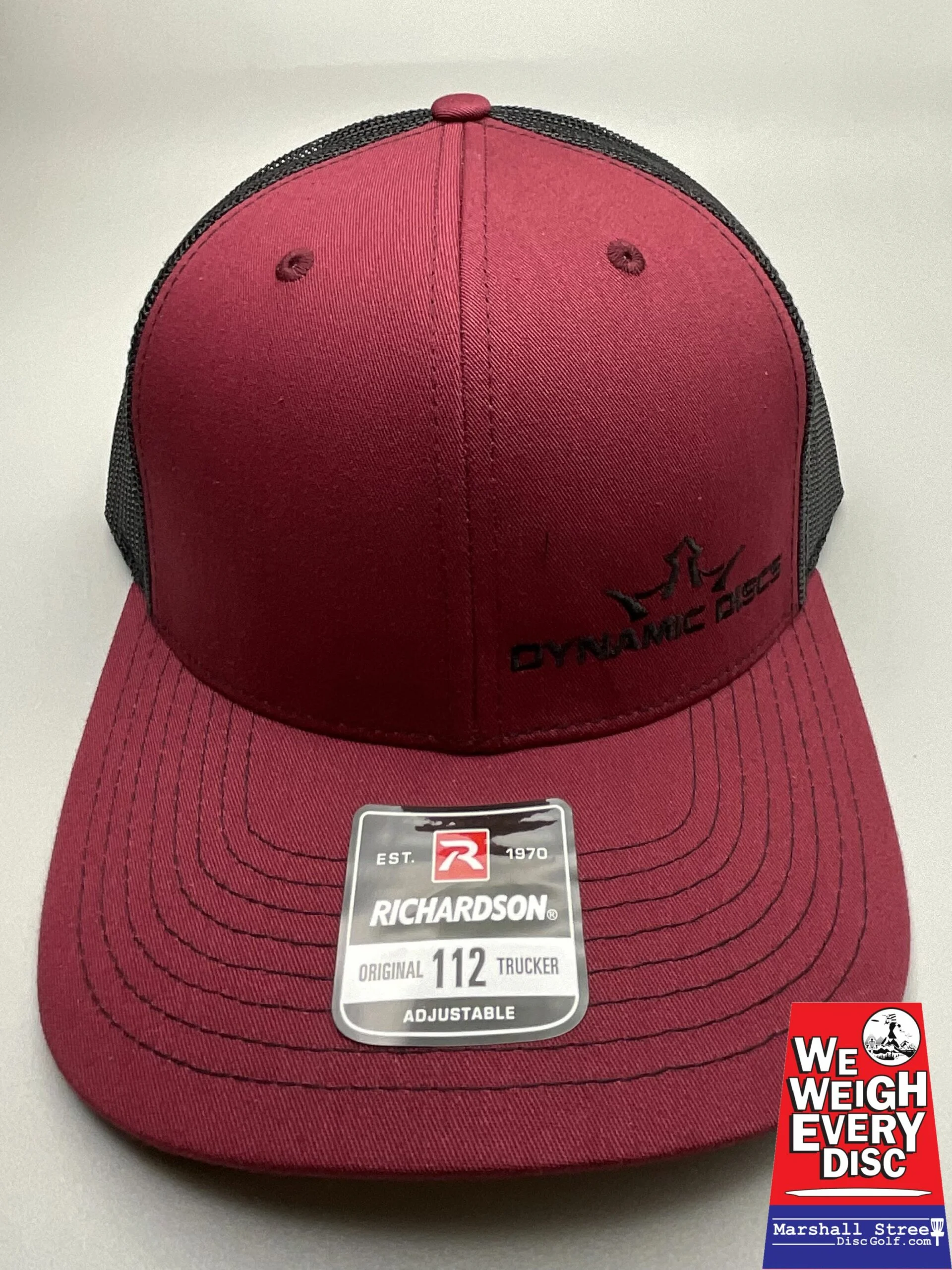 314544 Dynamic Discs King D's Trucker Hat - Cardinal-Black, Snapback