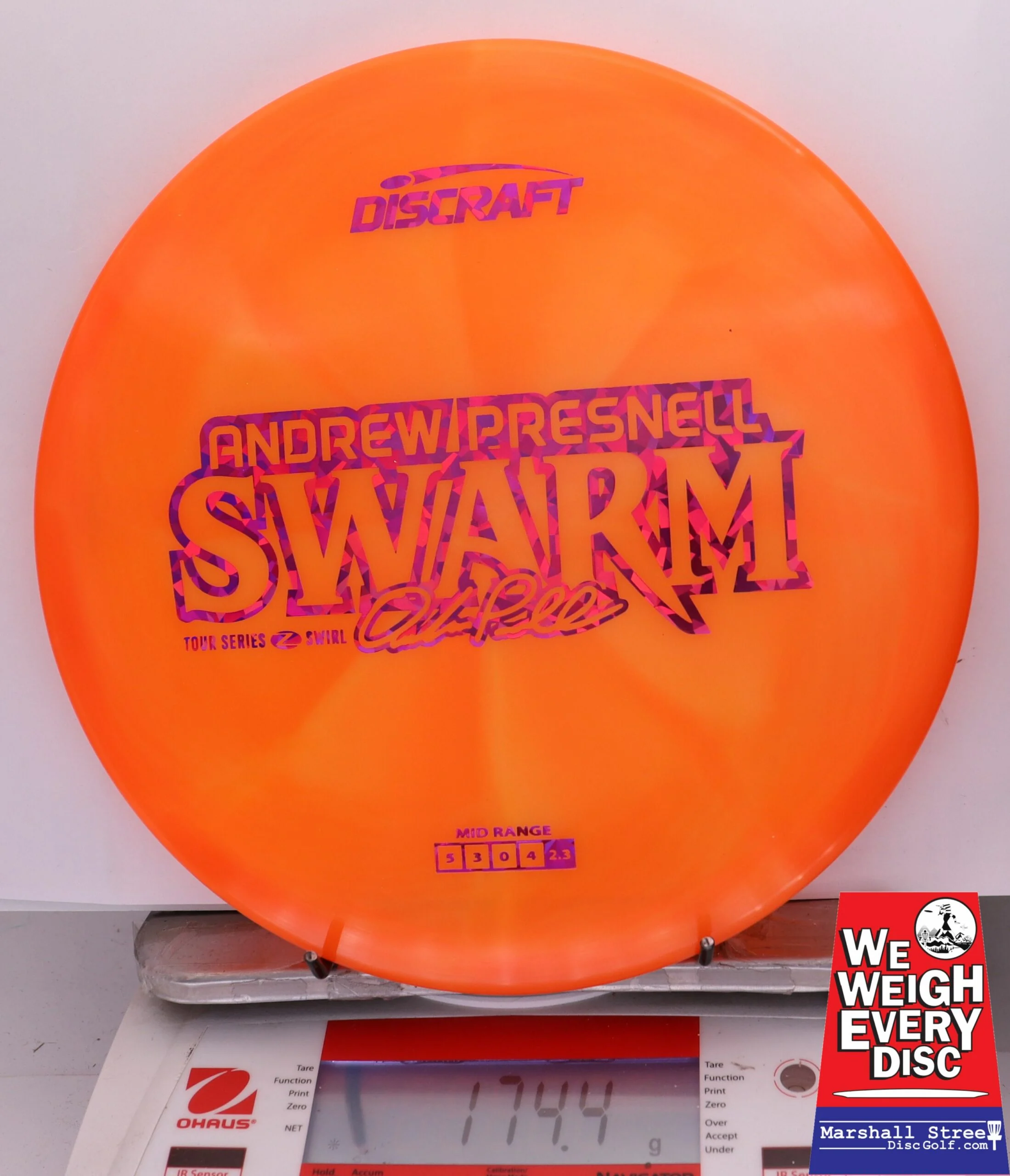 326049 Z Swirl Swarm, Andrew Presnell 2025 Tour Series - #19 Orange, 174