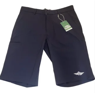 FLY GREEN, NAVY BLUE TOWELTECH(TM) DISC GOLF SHORTS.