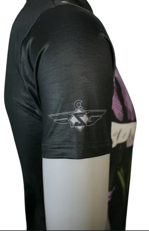 FLY GREEN, JOEL FREEMAN COLLECTION BLACK FLOWER POLO - Image 6
