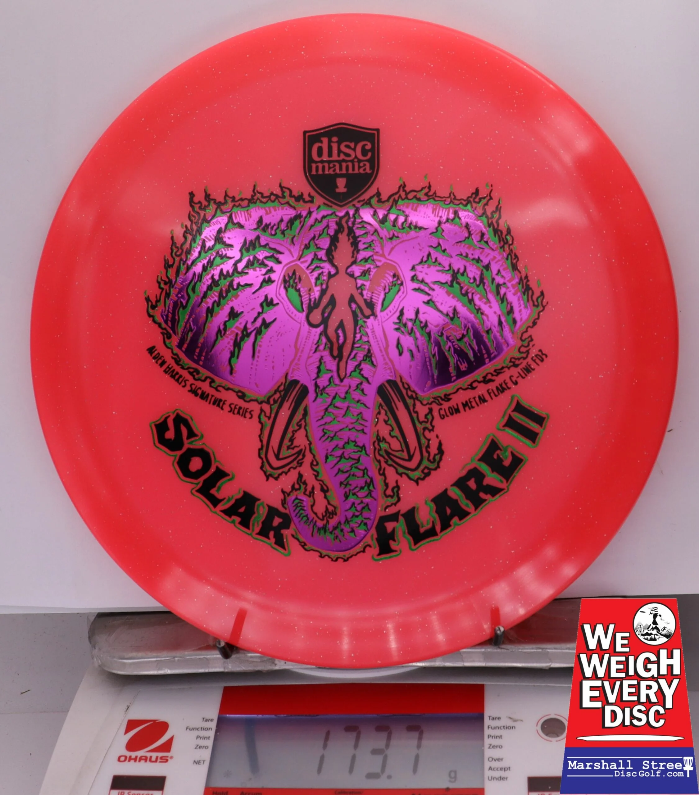 328323 Glow Metal Flake C-Line FD3 Solar Flare 2 Triple Foil, Alden Harris 2025 Signature Series - #05 Red, 174