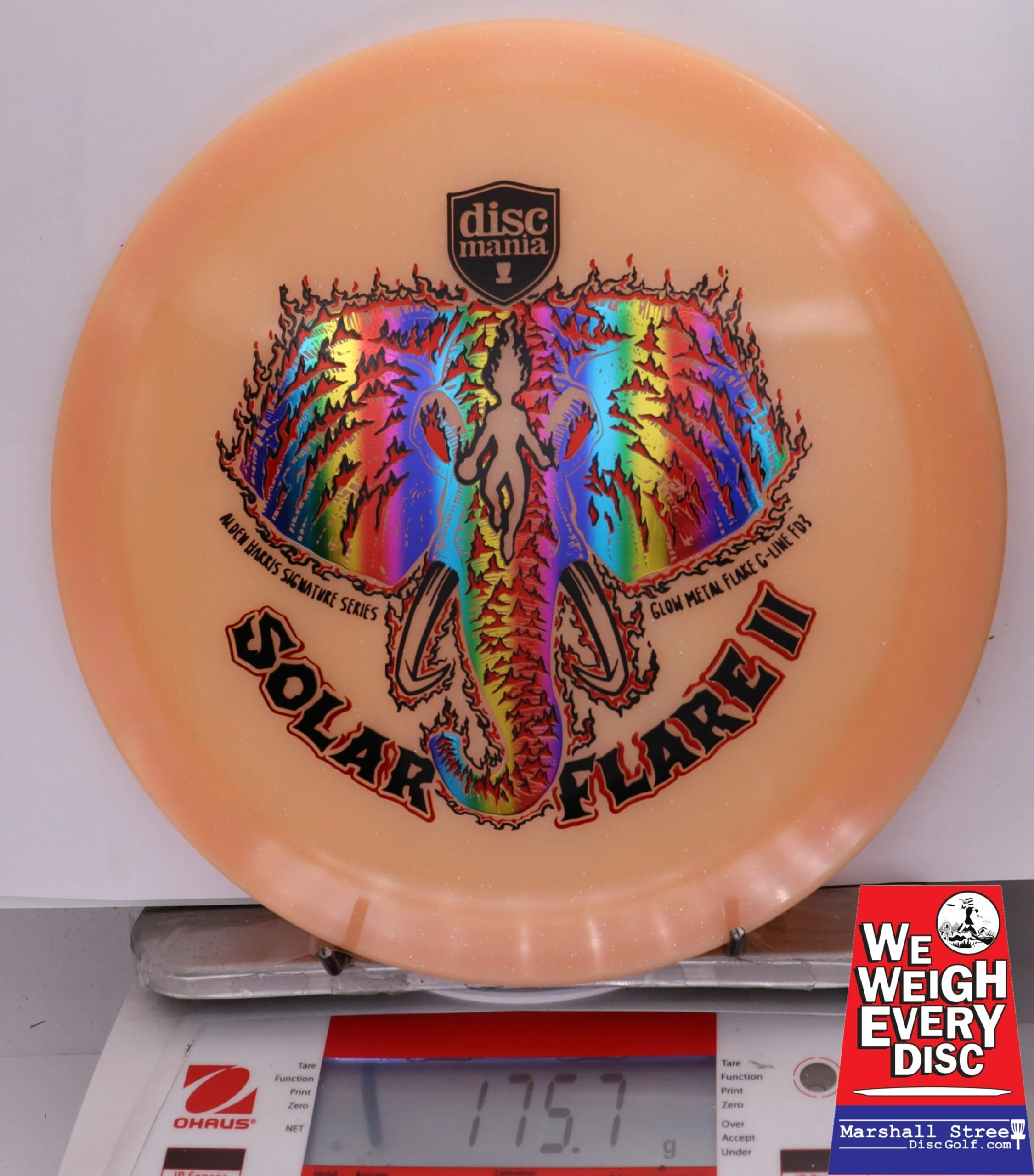 328330 Glow Metal Flake C-Line FD3 Solar Flare 2 Triple Foil, Alden Harris 2025 Signature Series - #12 LtOrange, 176