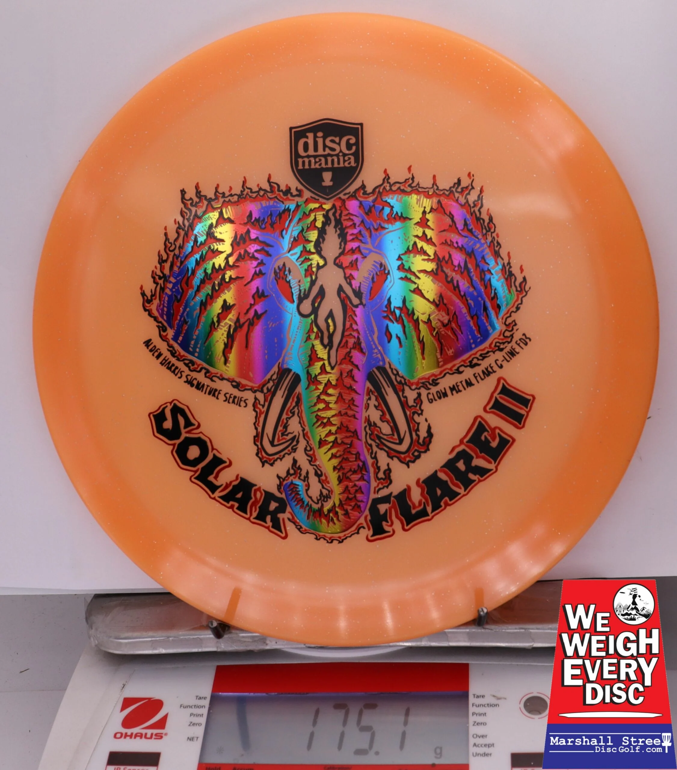 328334 Glow Metal Flake C-Line FD3 Solar Flare 2 Triple Foil, Alden Harris 2025 Signature Series - #16 LtOrange, 175