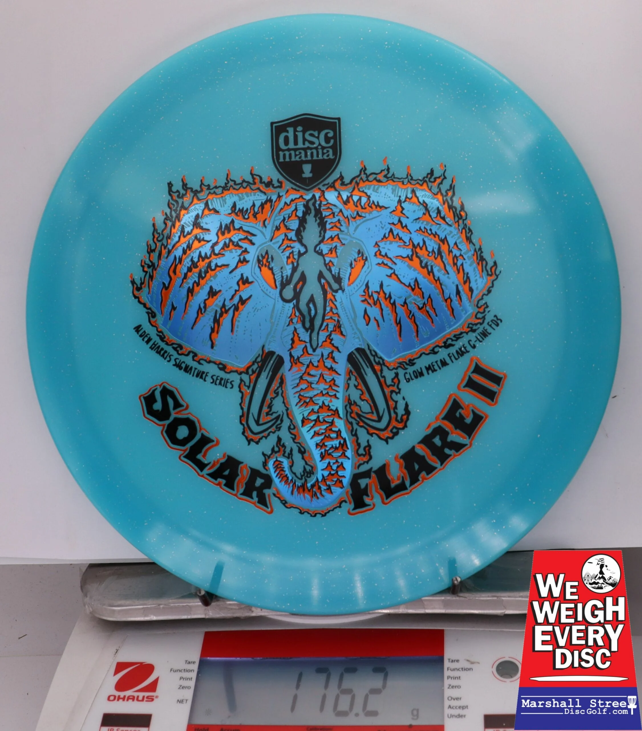 328355 Glow Metal Flake C-Line FD3 Solar Flare 2 Triple Foil, Alden Harris 2025 Signature Series - #37 Blue, 176
