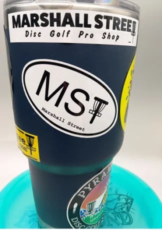 MSt Oval Sticker, Small White