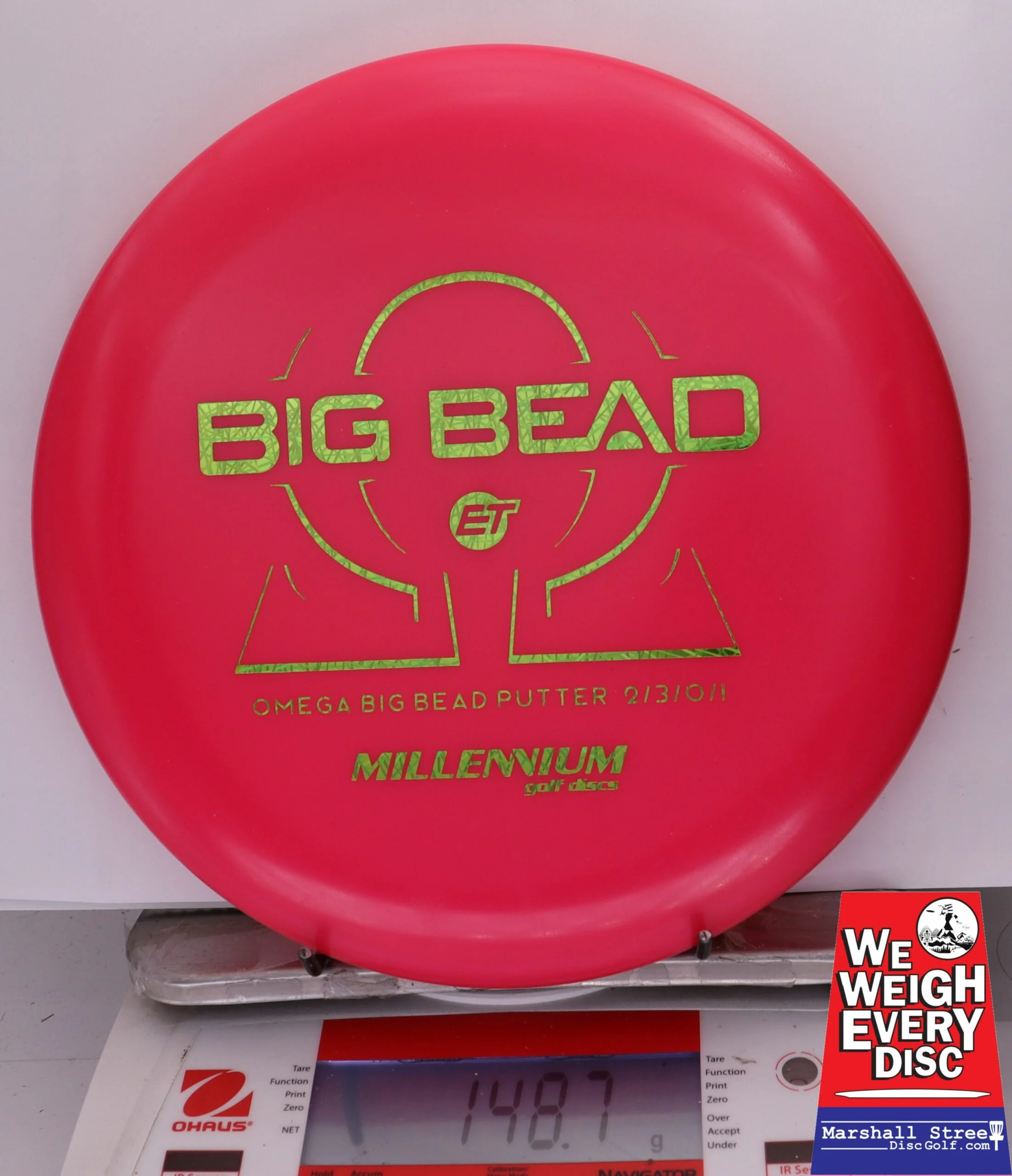 330126 ET Omega, Big Bead - #204 LtRed, 149