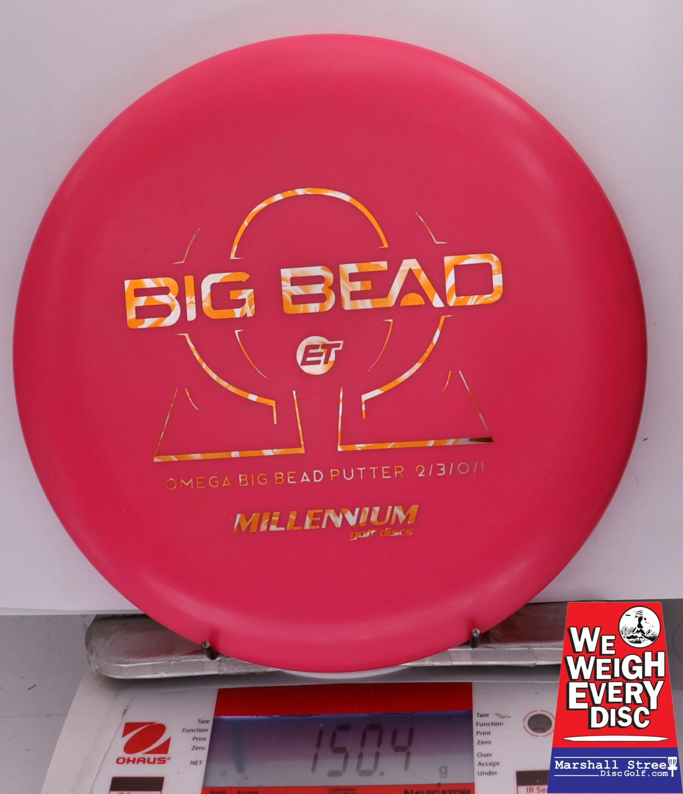 330127 ET Omega, Big Bead - #205 LtRed, 150