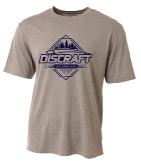 344274 Discraft Rapid Dry Trees TShirt - Gray, Small