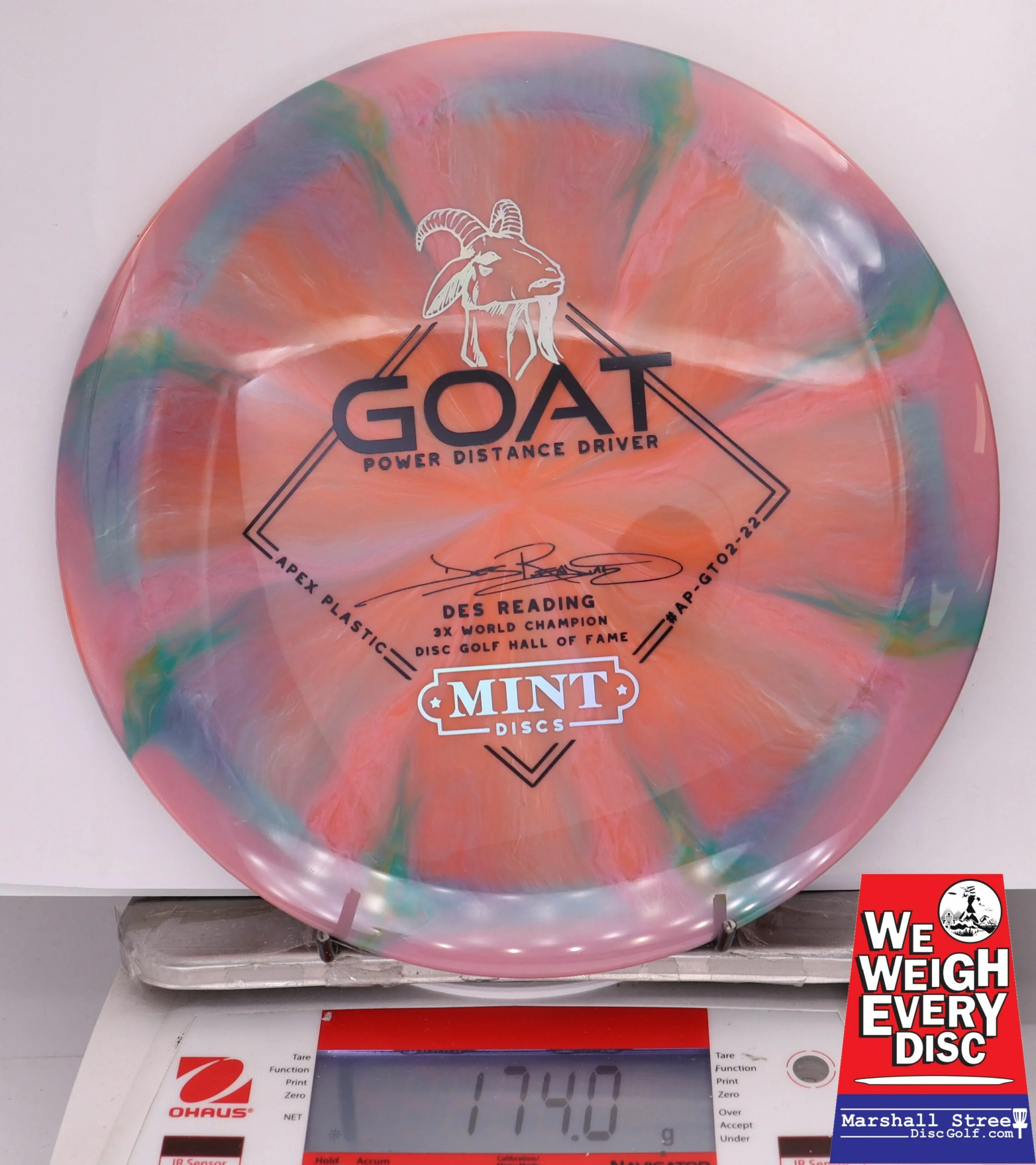 355445 Swirly Apex Goat, Des Reading - #05 PinkOrngBlurpGrn, 174
