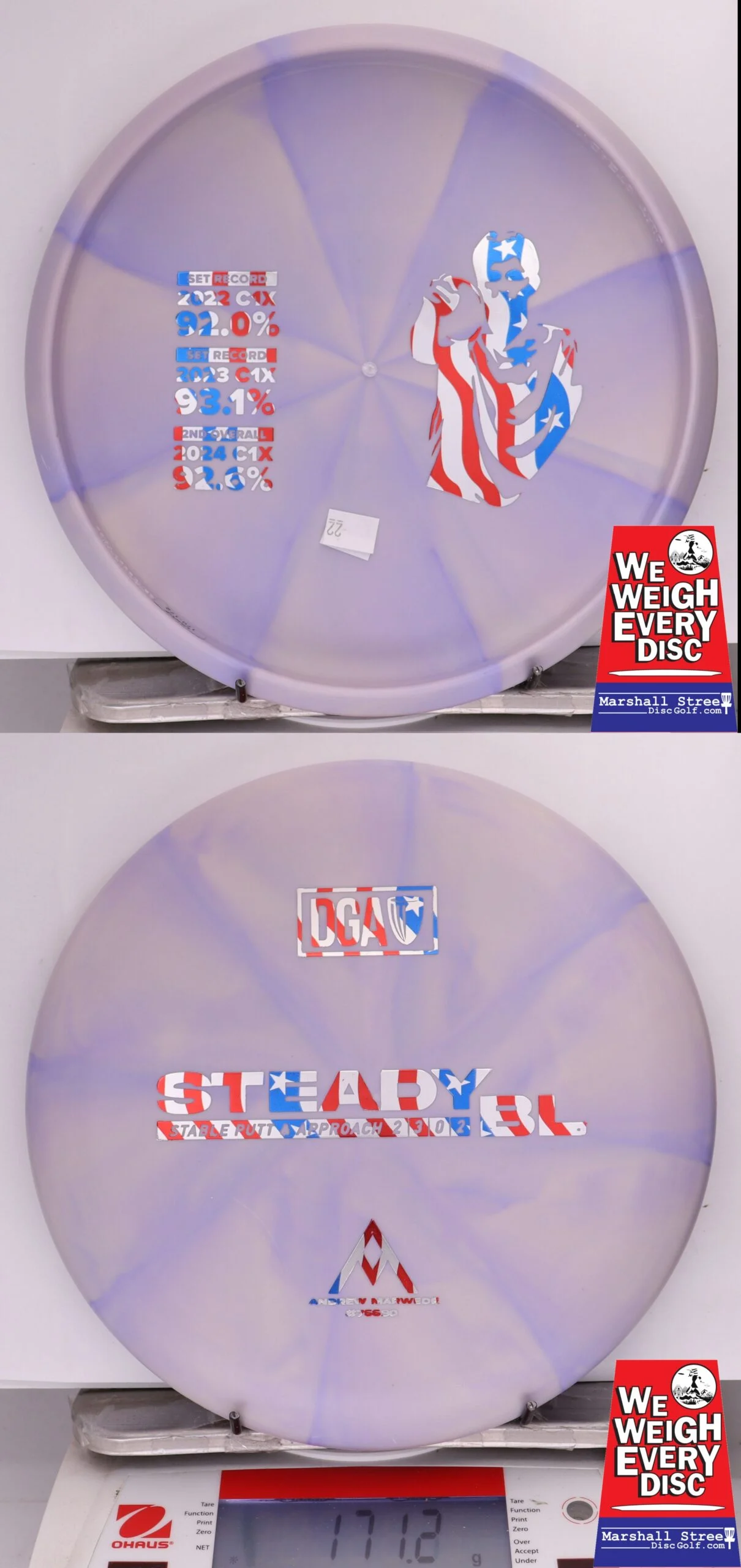 370988 D-Line Swirl Stone Steady BL, Andrew Marwede Bottom Stamp - #22 PalePurple, 171