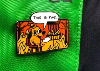 This Is Fine - Disc Golf Pin