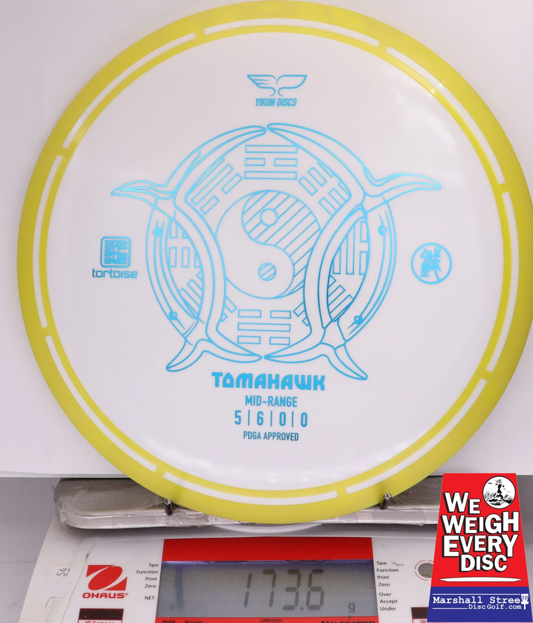 379364 Tortoise Line Tomahawk - #60 Yellow-White, 174
