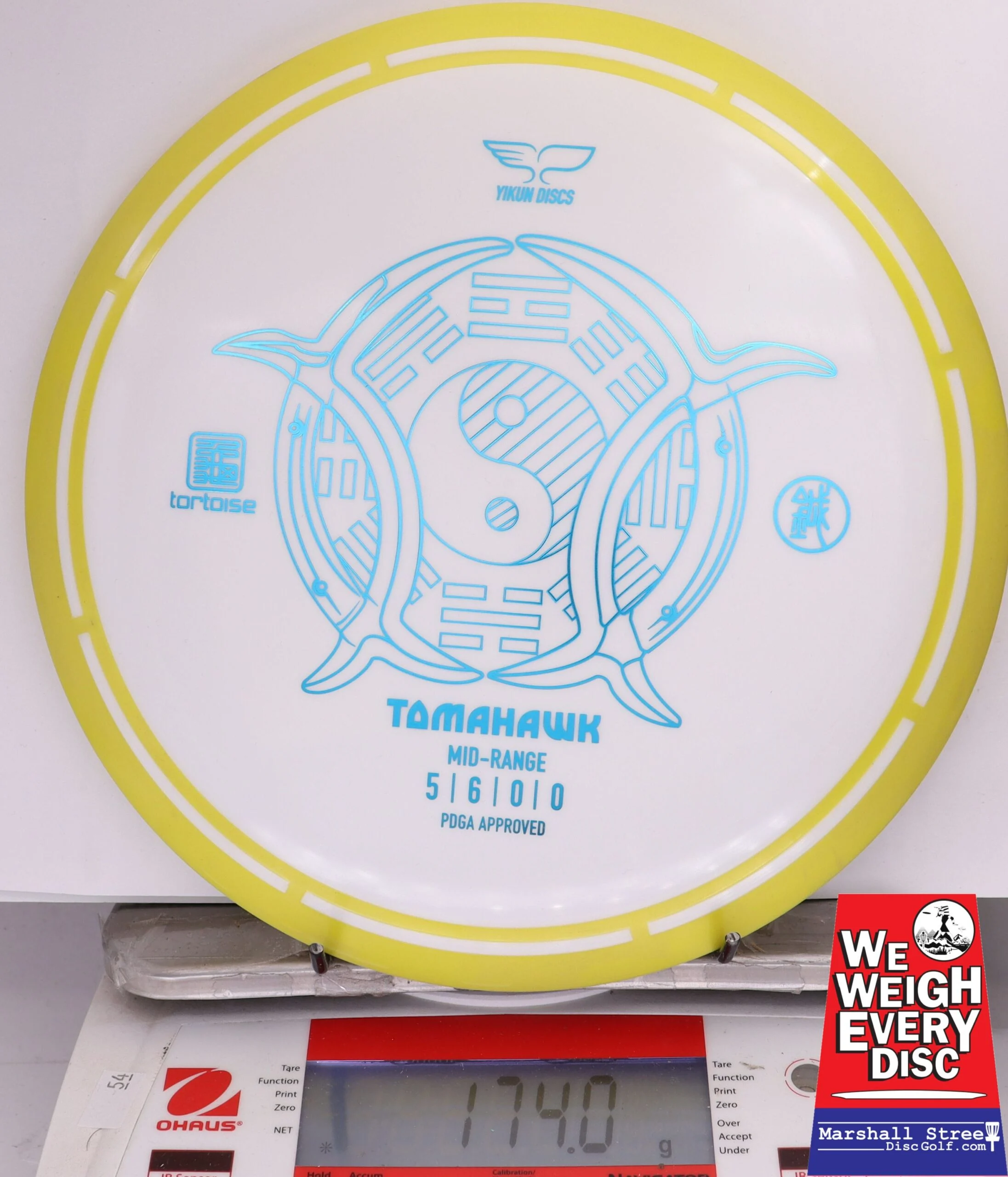 379367 Tortoise Line Tomahawk - #63 Yellow-White, 174