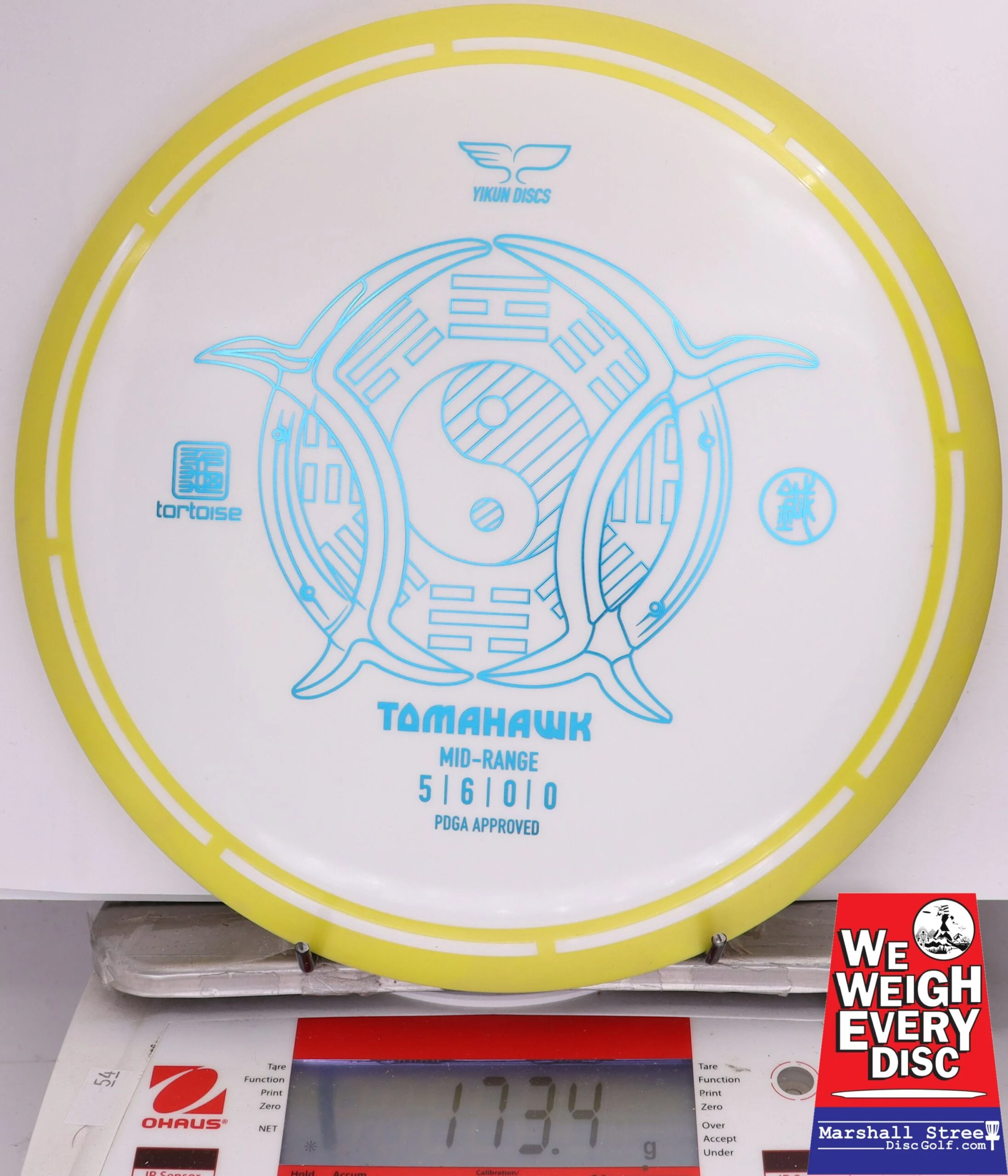379370 Tortoise Line Tomahawk - #66 Yellow-White, 173