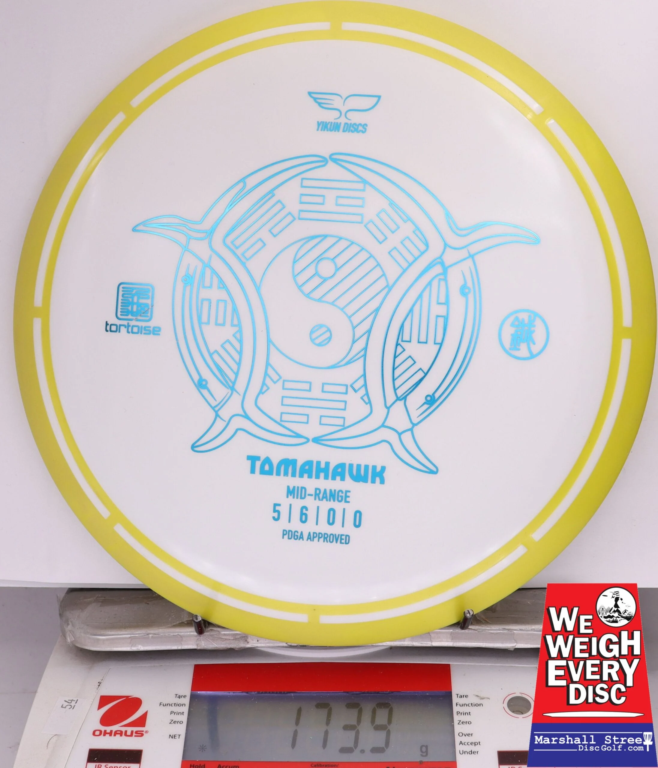379372 Tortoise Line Tomahawk - #68 Yellow-White, 174