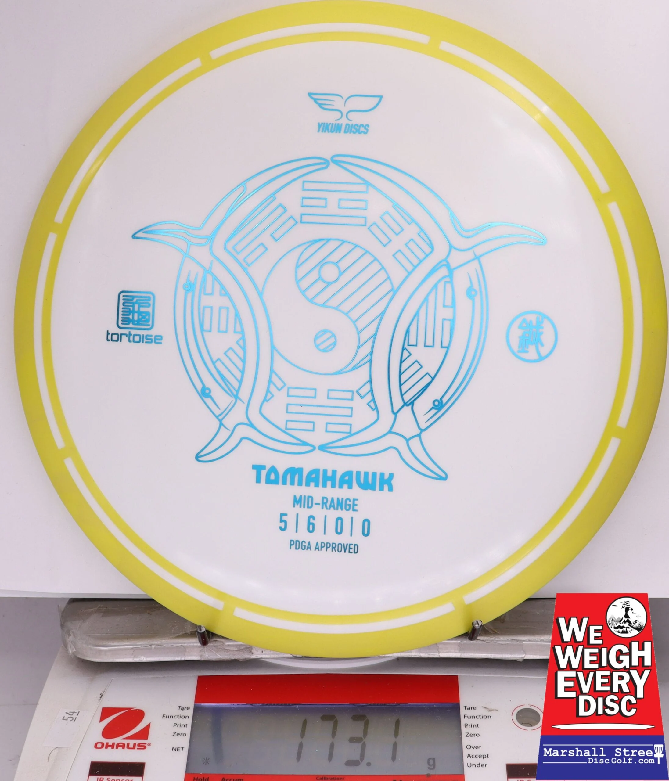 379374 Tortoise Line Tomahawk - #70 Yellow-White, 173