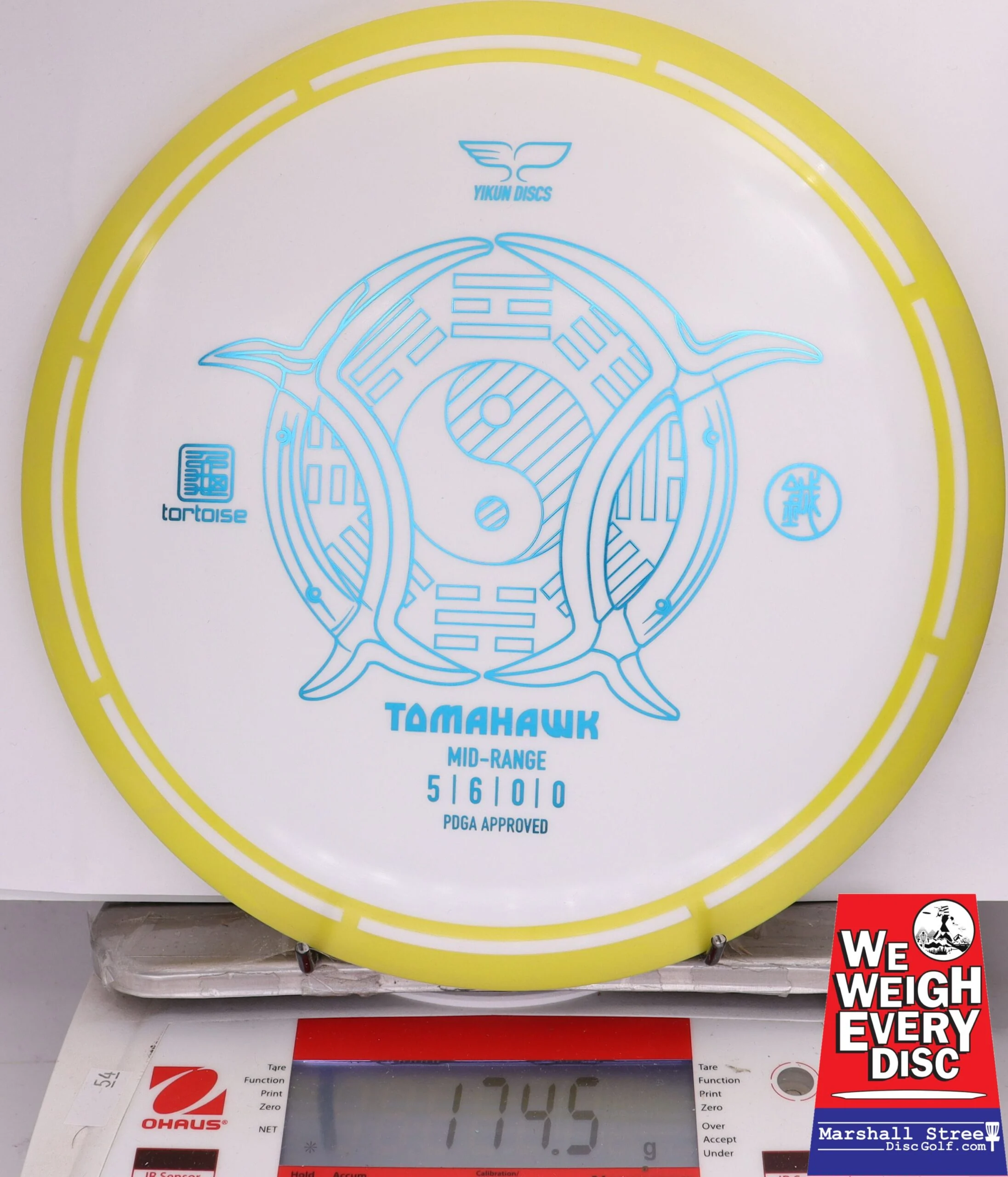 379375 Tortoise Line Tomahawk - #71 Yellow-White, 175
