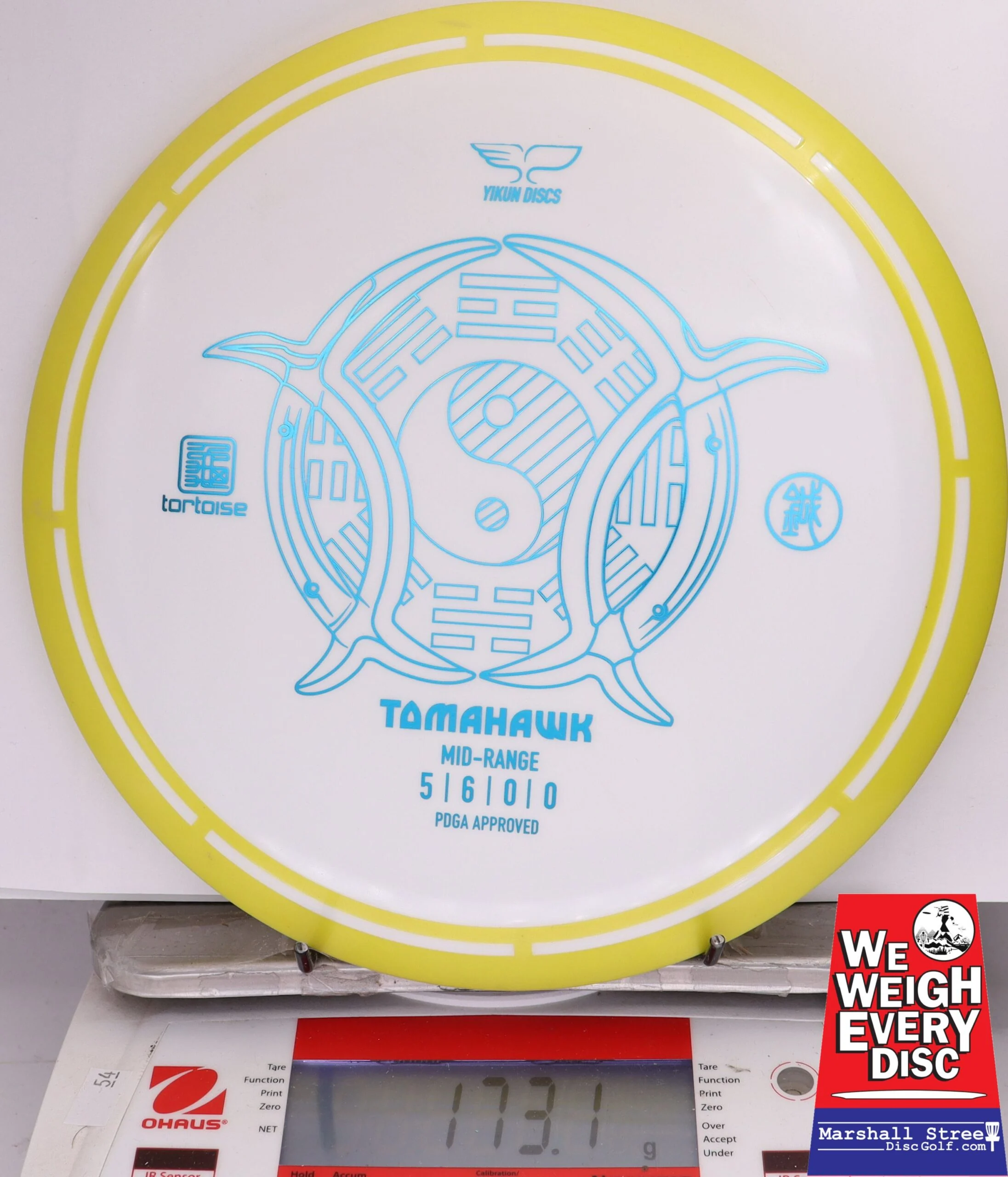 379377 Tortoise Line Tomahawk - #73 Yellow-White, 173