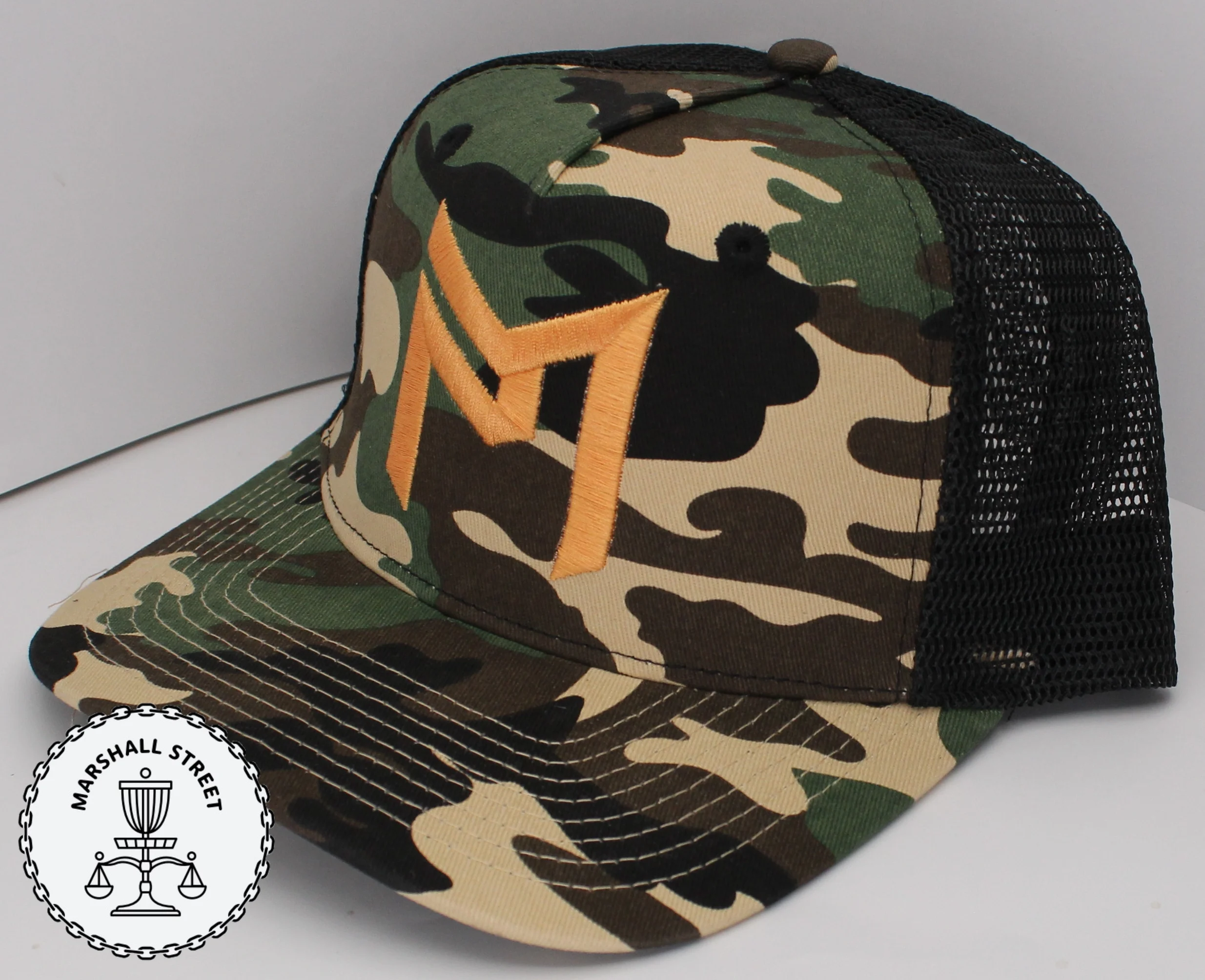 379524 Paul McBeth Logo Trucker Hat - CamoBlack-Gold, Snap Back