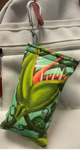 392047 Clay Bags with Carabiner - Feed Me Seymour, CLAY
