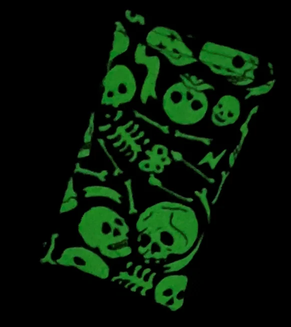 393676 Clay Bags with Carabiner - Glow Boneyard, CLAY