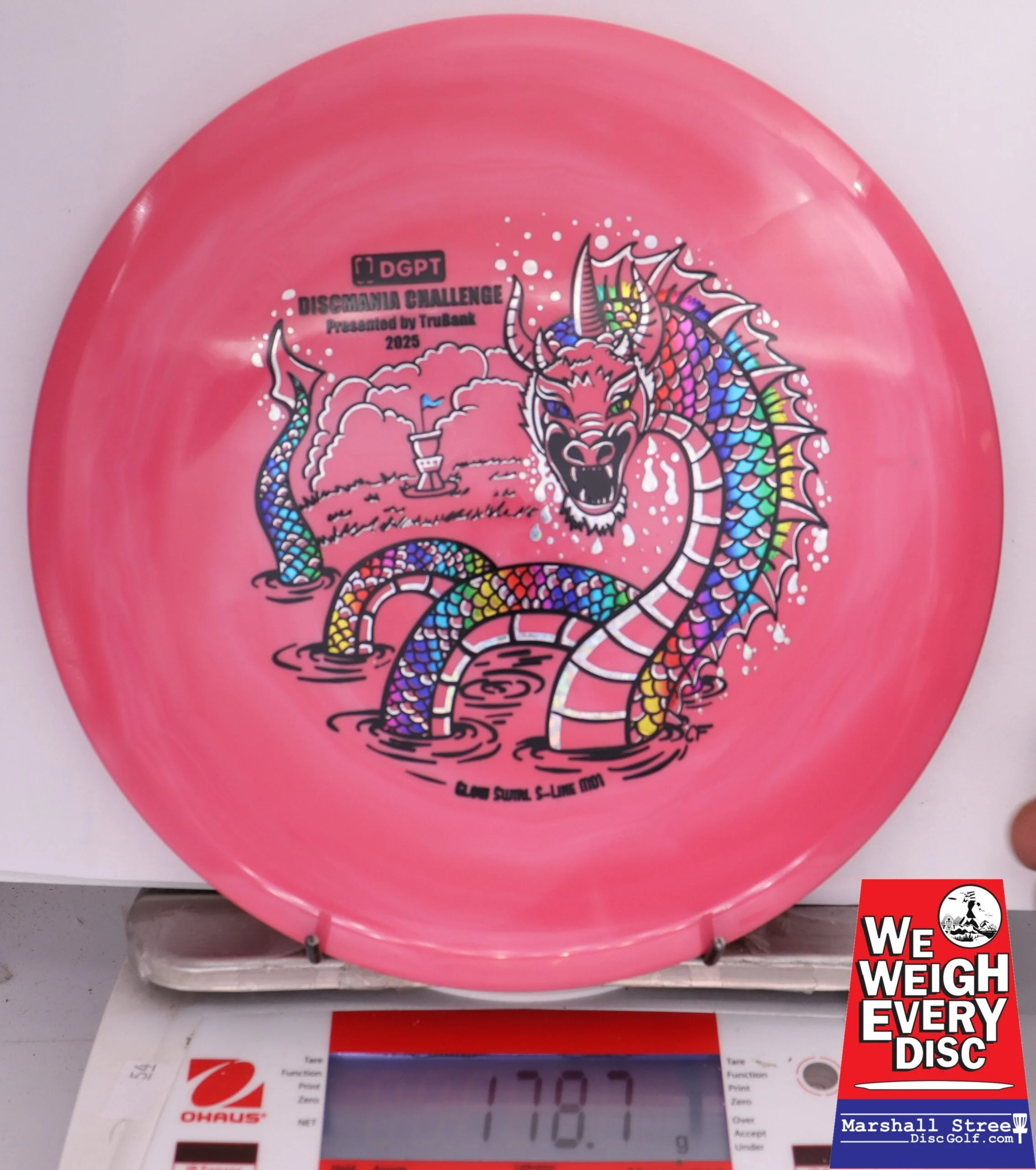395367 Glow Swirly S-Line MD1, Discmania Challenge 2025 - #532 LtRed, 179