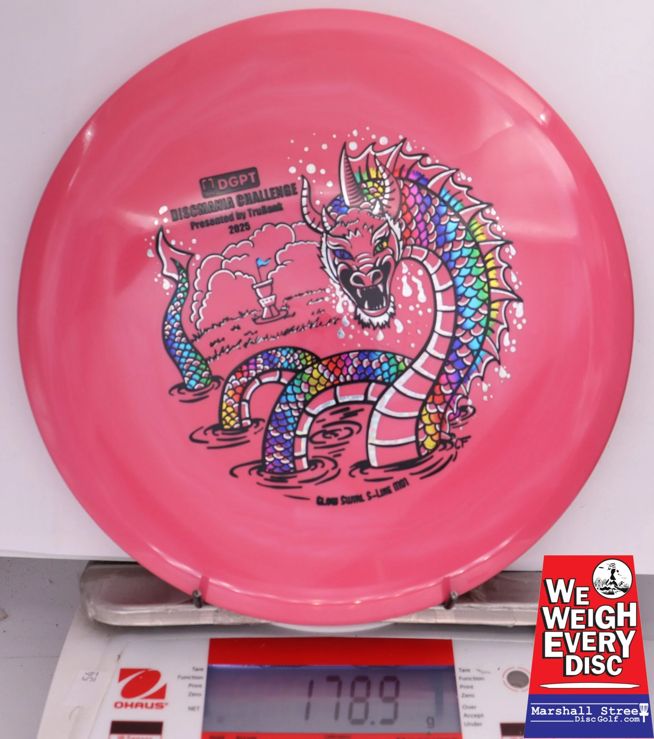 395368 Glow Swirly S-Line MD1, Discmania Challenge 2025 - #533 LtRed, 179