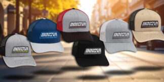 Innova Mid-Pro Snap Back Trucker Hat, Burst Woven Patch
