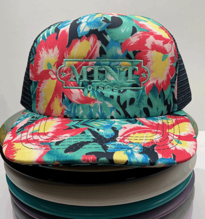 Mint Discs Hawaiian Flower Trucker Hat