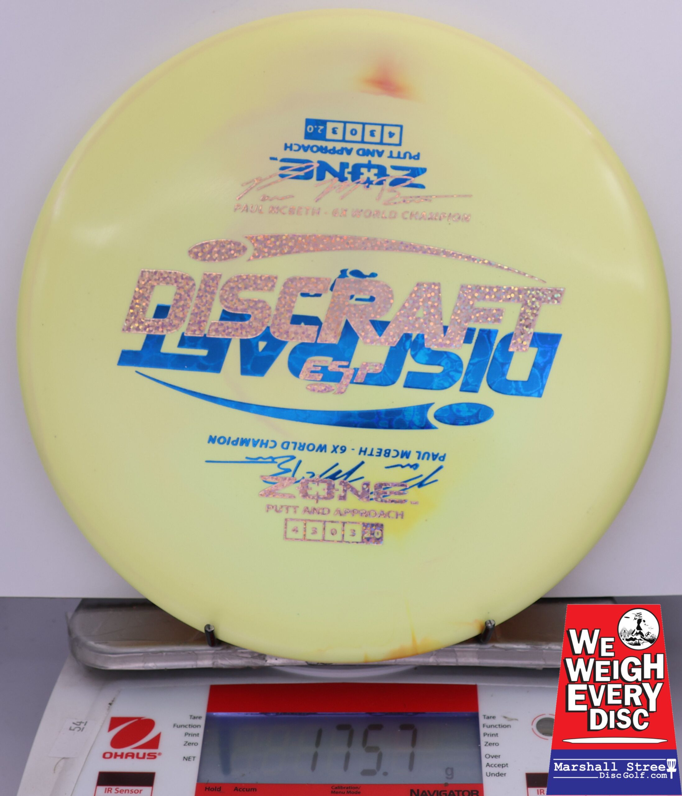 417230 X-Out ESP Zone, Paul McBeth 6X - #233 Pale Yellow, 176