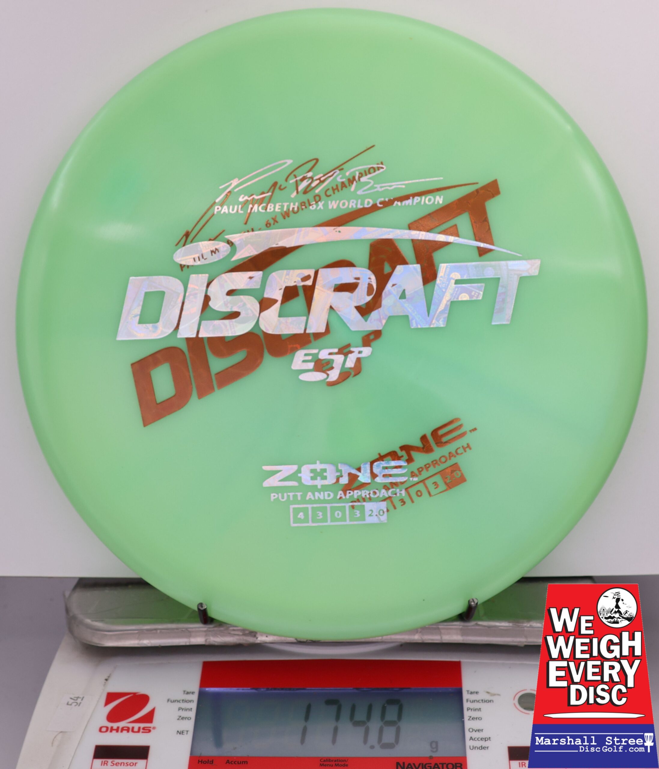 417231 X-Out ESP Zone, Paul McBeth 6X - #234 LtGreen, 175