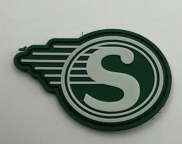 420823 Streamline PVC Patch - Green, S Logo