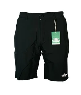 FLY GREEN, BLACK MID LENGTH DISC GOLF SHORTS WITH TOWELTECH(TM) POCKETS