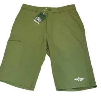 FLY GREEN, OLIVE GREEN TOWELTECH(TM) DISC GOLF SHORTS.