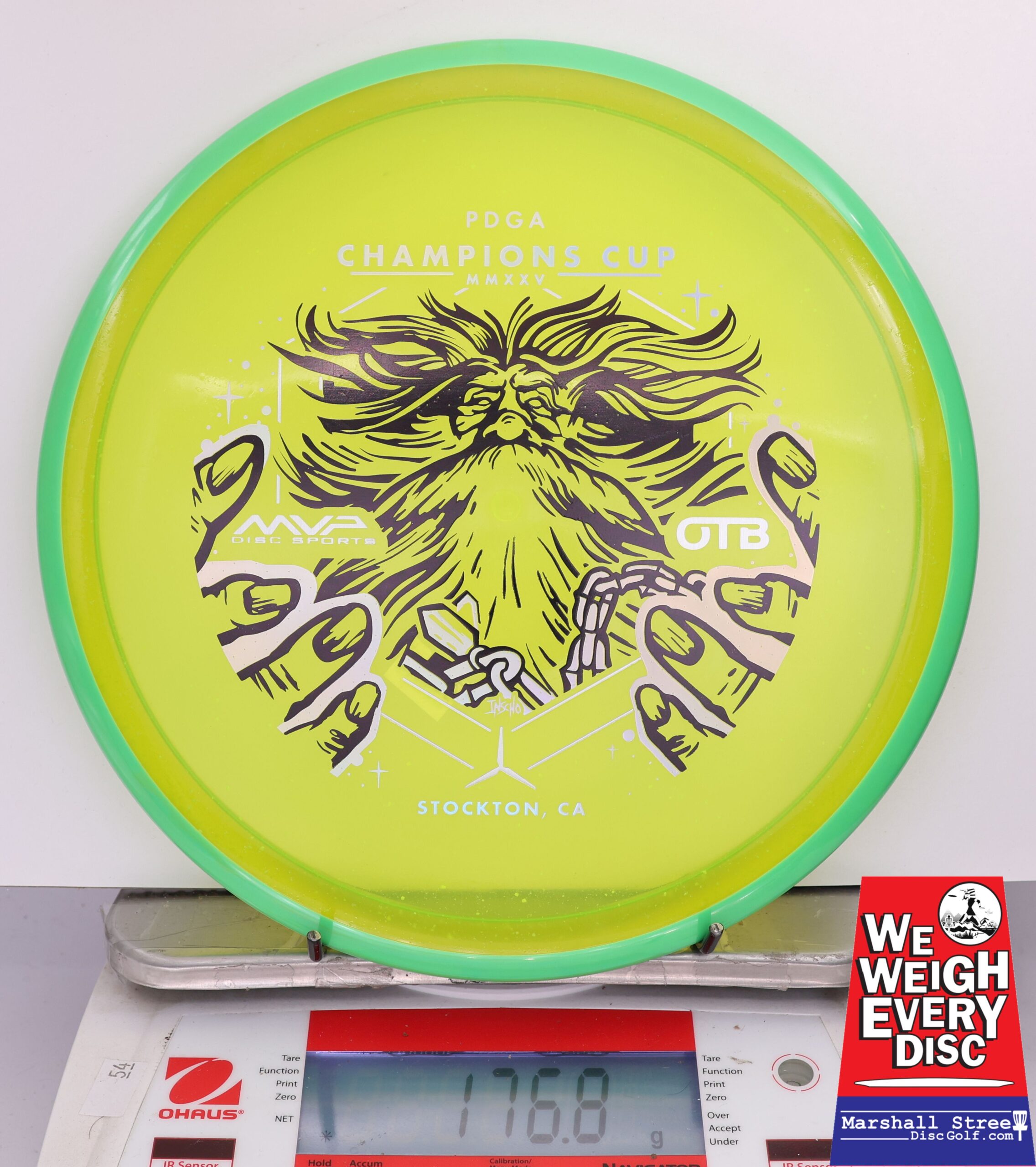 424716 Particle Glow Proton Hex, PDGA Champions Cup 2025 - #285 Aqua-NYellow, 177
