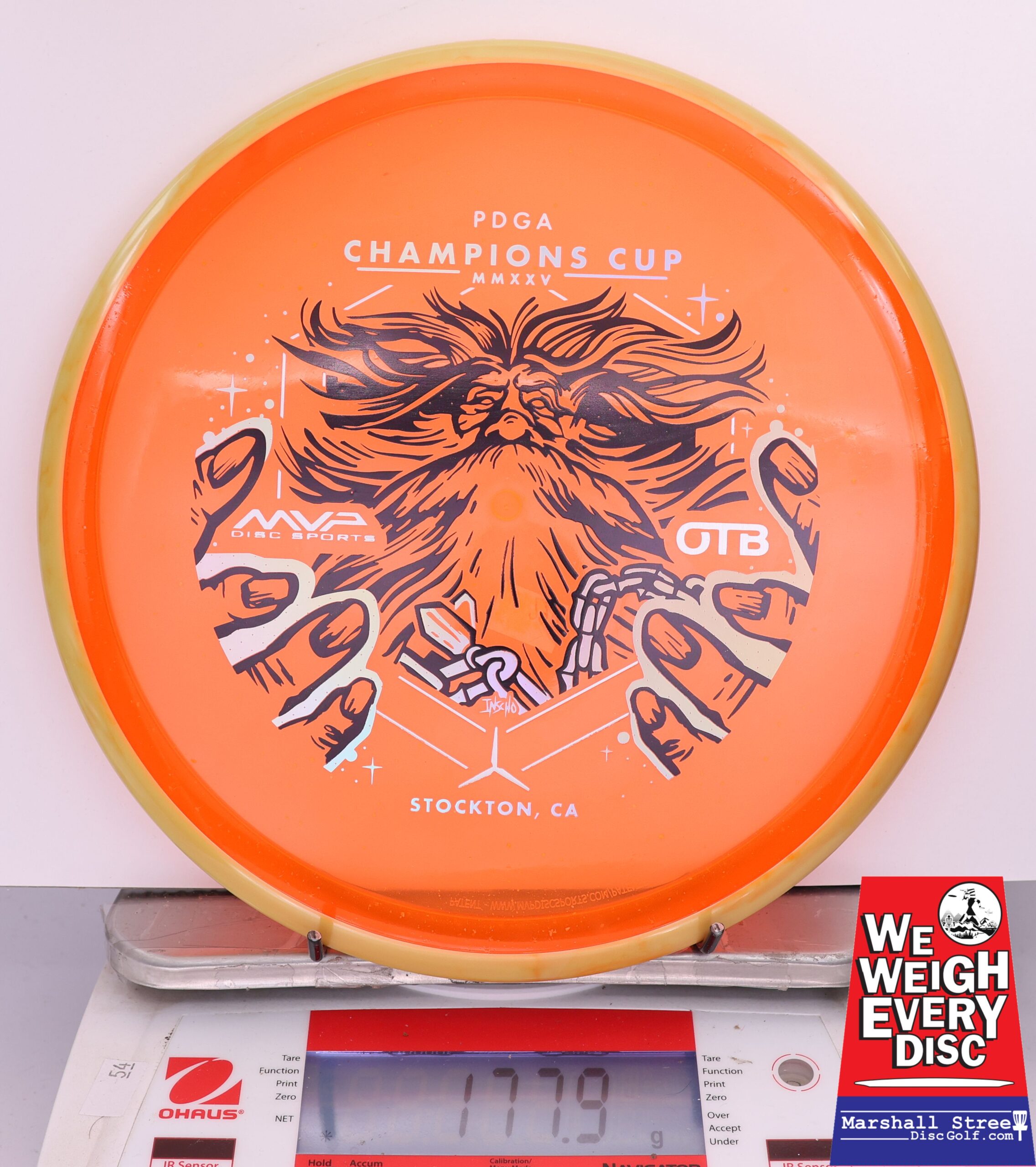 424721 Particle Glow Proton Hex, PDGA Champions Cup 2025 - #290 Yellow-Orange, 178