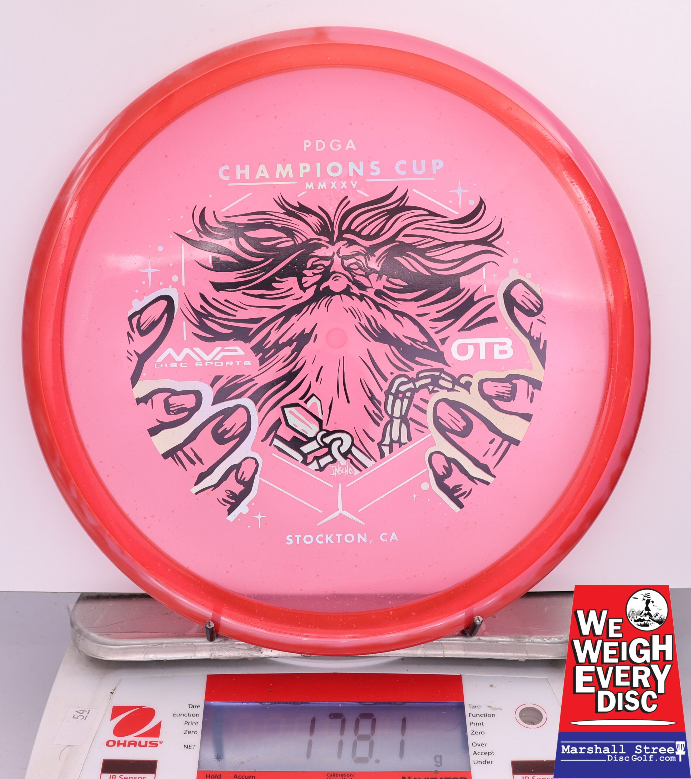424726 Particle Glow Proton Hex, PDGA Champions Cup 2025 - #295 Pink-LtRed, 178
