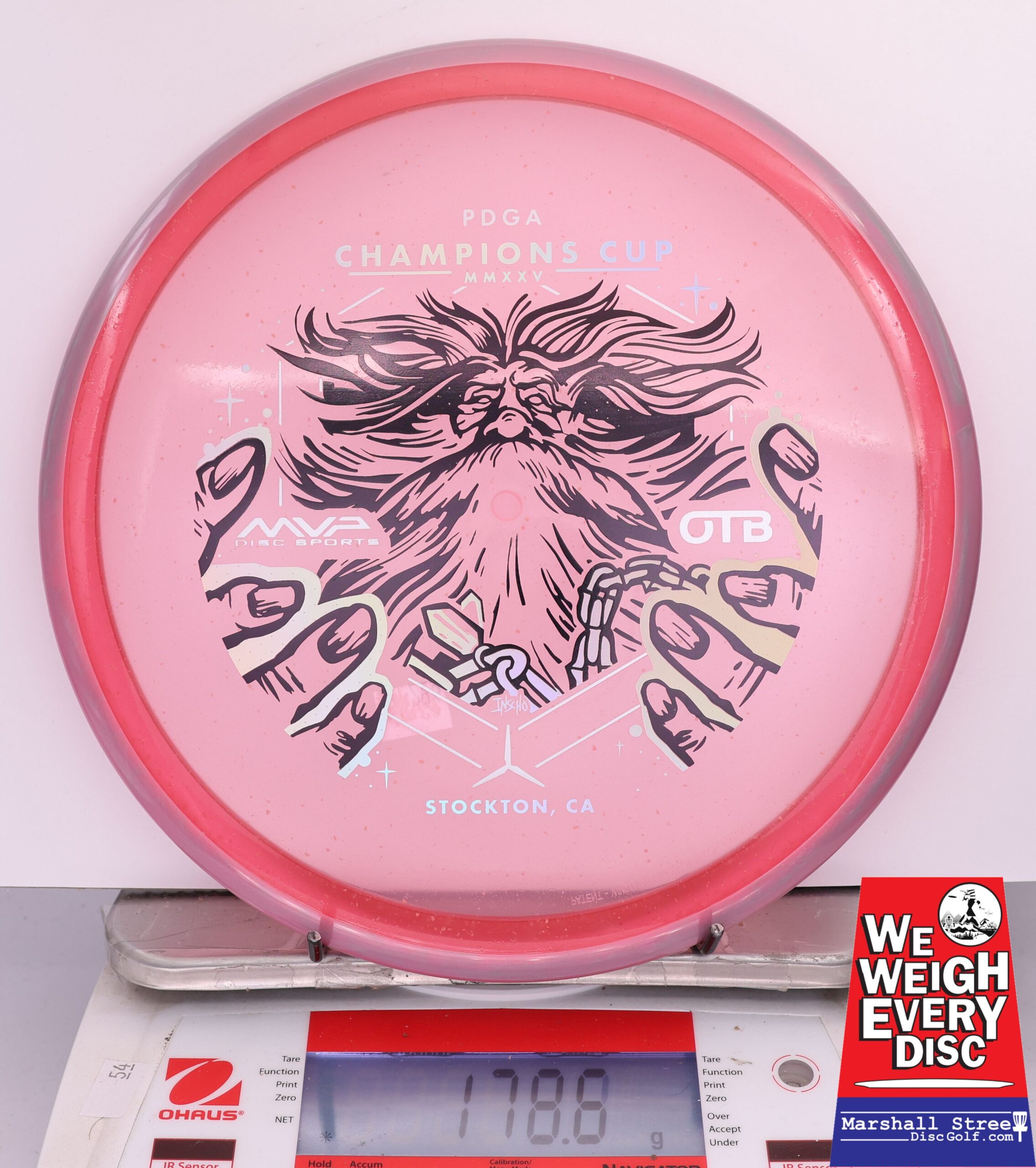 424727 Particle Glow Proton Hex, PDGA Champions Cup 2025 - #296 Pink-LtRed, 179
